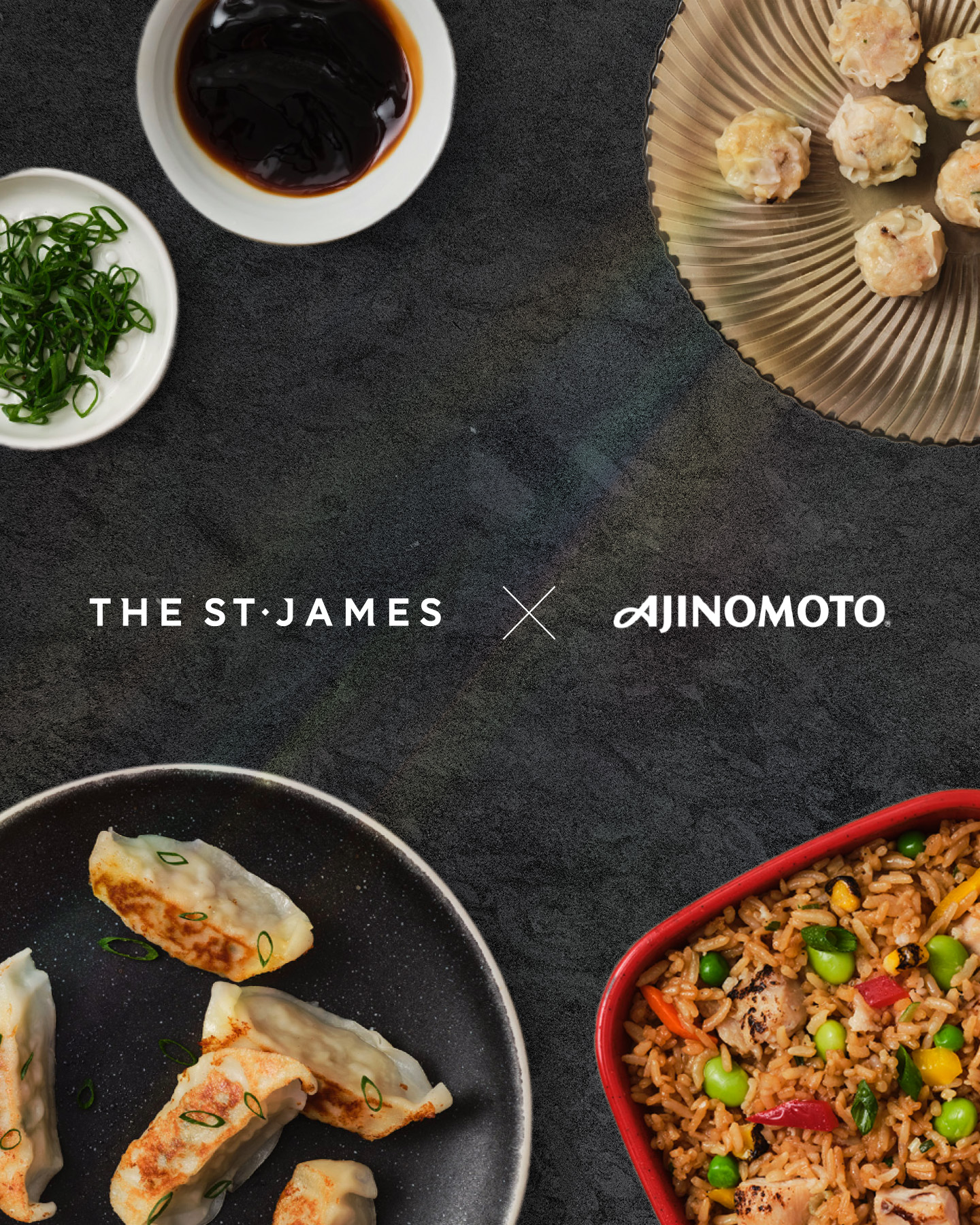 Ajinomoto Foods North America and The St. James partnership featuring gyoza, shumai, fried rice and dipping sauces